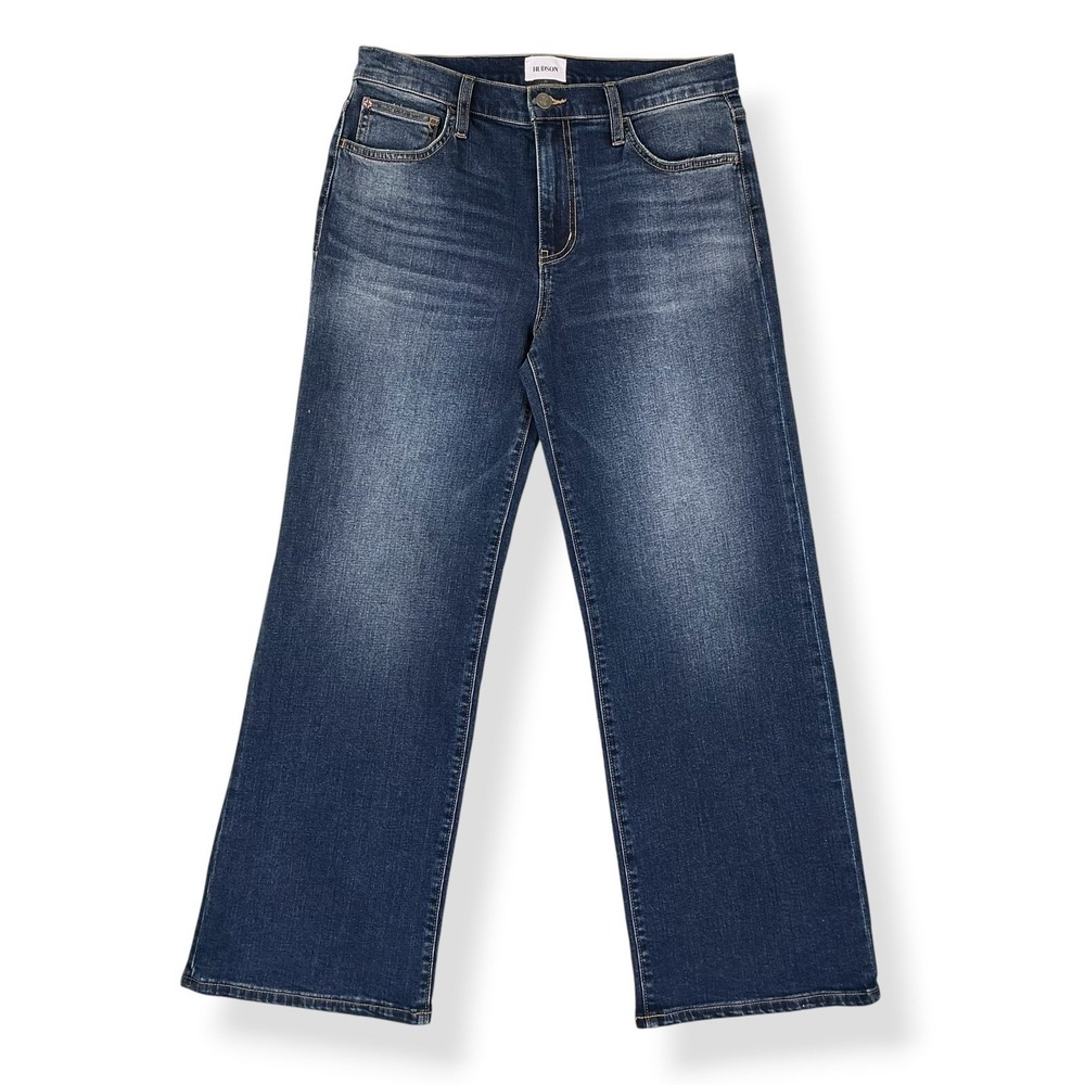 Hudson Jeans Women 29 (ACT 30x27) Blue Rosalie High Rise Wide Leg Ankle